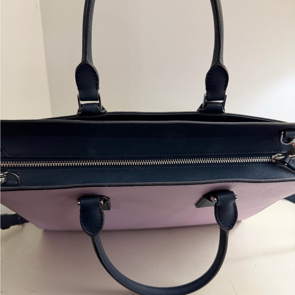 Kate Spade Large Cameron Satchel Lavender, Navy & White - Picture 7 of 10